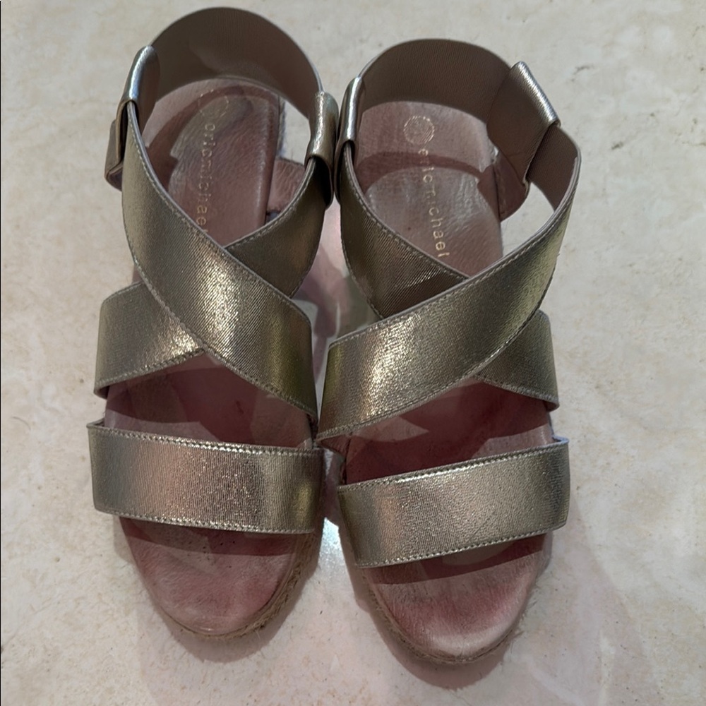 Eric Michael Gold Strappy Sandals